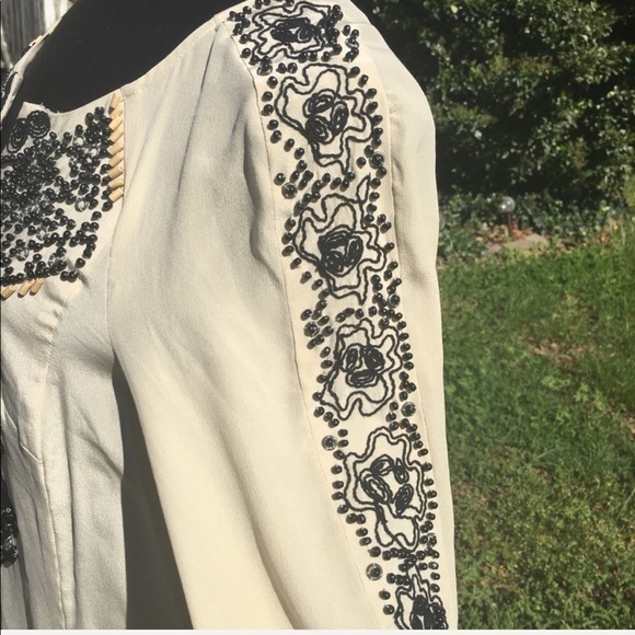 Nanette lepore 100% silk beaded top - Picture 3 of 8